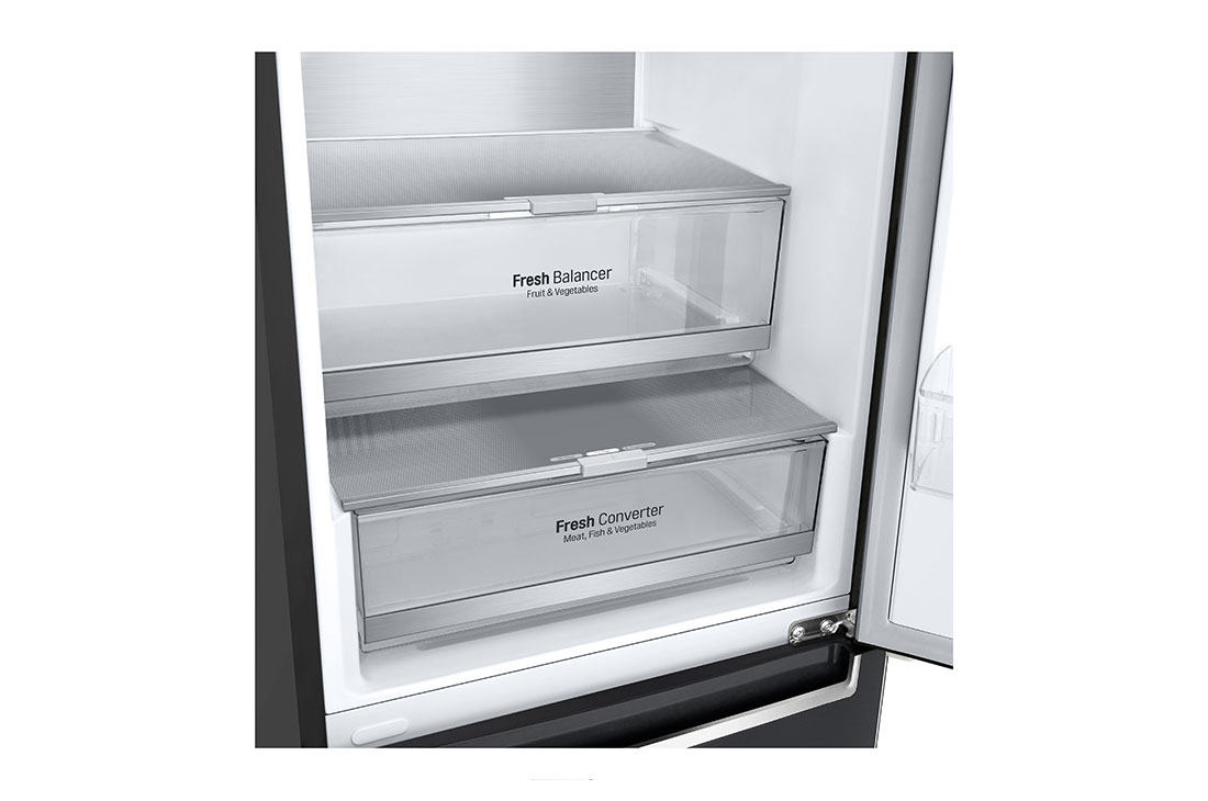 LG Door Cooling+: Un refroidissement jusqu’à 32% plus rapide et plus uniforme  | Capacité 384L | Total No Frost | Compresseur Smart Inverter | Grande capacité | 35dB – réfrigérateur le plus silencieux , GBB72MCUGN, thumbnail 9