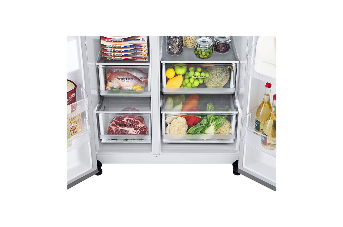 LG Door Cooling+ - La fraîcheur partout | 655L capacité |Total No Frost | Compresseur Smart Inverter, vue de la poignée, GSBV70DSTM, thumbnail 3