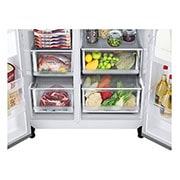 LG Door Cooling+ - La fraîcheur partout | 655L capacité |Total No Frost | Compresseur Smart Inverter, vue de la poignée, GSBV70DSTM, thumbnail 3