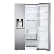 LG Door-in-Door® | 635L capacité |Total No Frost | Compresseur Linéare Inverter, vue de face de droite du réfrigérateur ouvert, GSJV71PZTE, thumbnail 10