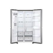 LG Door Cooling+ - La fraîcheur partout | 635L capacité |Total No Frost | Compresseur Linéare Inverter, vue de face du réfrigérateur ouvert sur les aliments, GSLV71PZTE, thumbnail 3