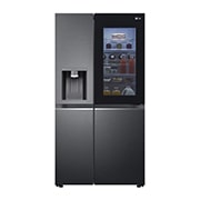 LG 635L capacité | InstaView™ Door-in-Door™ | DoorCooling+™ | Distributeur d'eau et de glaçons avec UVnano™ | Total No Frost | Compresseur Linéare Inverter , vue de face de la lumière sur les aliments, GSXV90MCAE, thumbnail 1