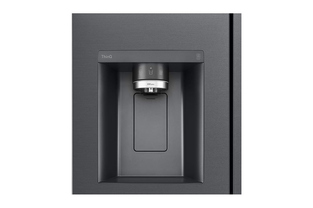 LG 635L capacité | Door-in-Door™ | DoorCooling+™ | Distributeur d'eau et de glaçons avec UVnano™ | Total No Frost |Compresseur Linéare Inverter , vue du distributeur, GSJV90MCAE, thumbnail 4