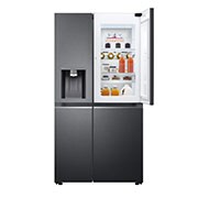 LG 635L capacité | Door-in-Door™ | DoorCooling+™ | Distributeur d'eau et de glaçons avec UVnano™ | Total No Frost |Compresseur Linéare Inverter , vue de face du réfrigérateur ouvert sur les aliments, GSJV90MCAE, thumbnail 12