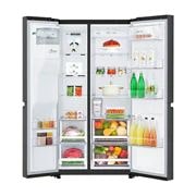 LG 625L contenu | Distributeur d’eau et de glaçons | Moist Balance Crisper™ | Total No Frost | Compresseur Linéare Inverter, ACCÈS RAPIDE, VOIR L’INTÉRIEUR, GSL761MCXV, thumbnail 2