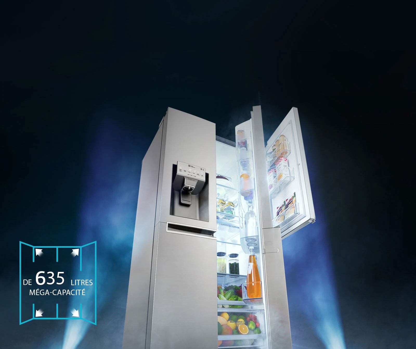 ACCÈS FACILE à une MÉGA-CAPACITÉ  de 635 litres1