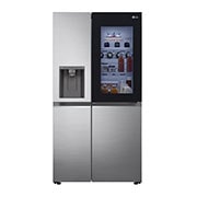 LG 635L | InstaView™ Door-in-Door™ |  DoorCooling+™ | Fresh Balancer | Total No Frost | Compresseur Linéaire Inverter, vue de face de la lumière sur les aliments, GSXV80PZLE, thumbnail 1