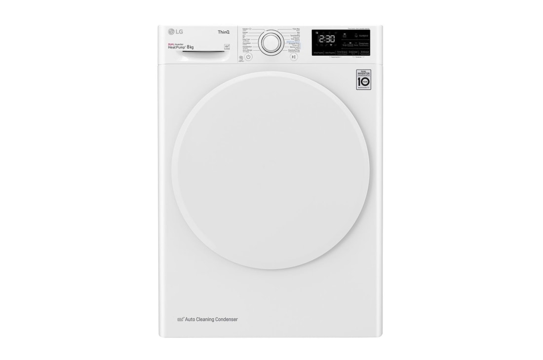 LG Super rapide ou super efficace| Dual Inverter Heat Pump™ | A++ | 8 kg | Condenseur à nettoyage automatique | ThinQ™, RH80V3AV0N