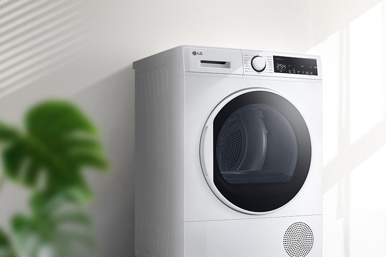 Il y a un sèche-linge avec une bonne vue de la porte dans le fond intérieur.