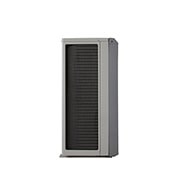 LG R32 Monobloc S II, 1&nbsp;Ø, 5&nbsp;kW, Pompes à chaleur air-eau LG HM051MRS UA40, vue latérale gauche d’une unité extérieure noire dotée d’une grille ondulée grise., HM051MRS UA40, thumbnail 8