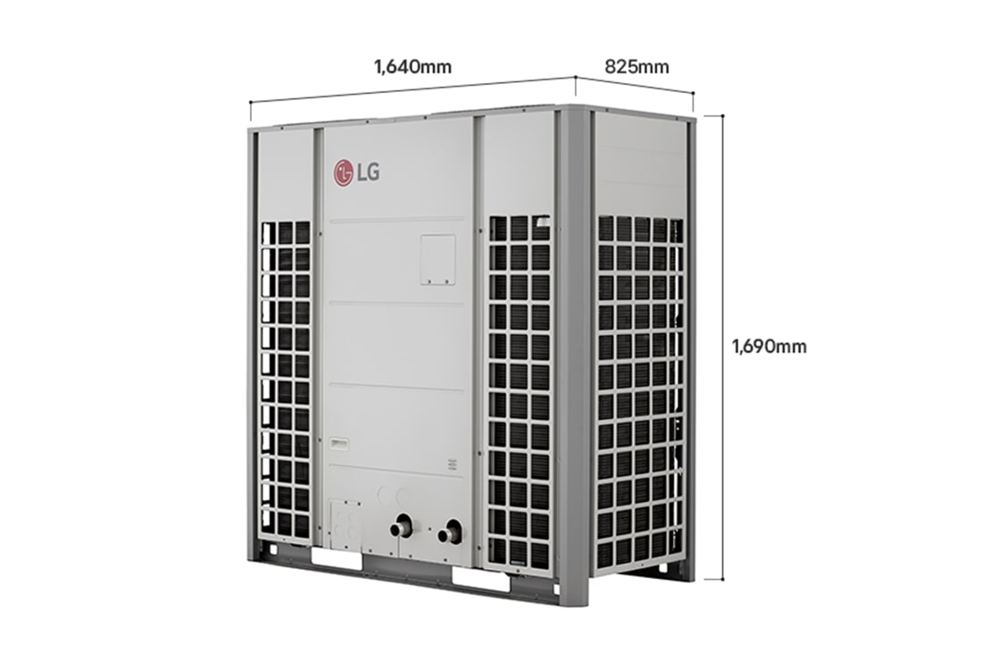 LG R32 Monobloc 51&nbsp;kW, L’extérieur du LG Monobloc 51&nbsp;kW (PHCSL0 ENCXLEU + HM513MR UXC0) avec les dimensions étiquetées. , PHCSL0 ENCXLEU + HM513MR UXC0, thumbnail 5