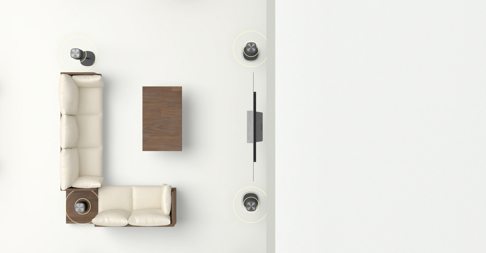 Une vidéo montre que la Sound Suite peut être placée librement pour leurs différentes combinaisons