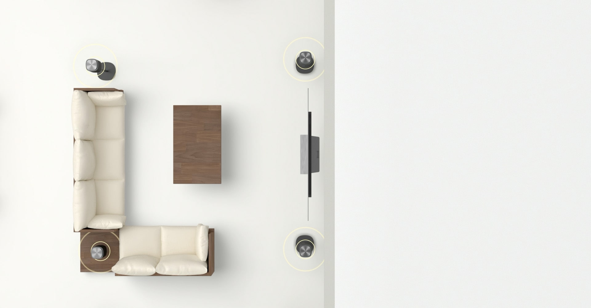 Une vidéo montre que la Sound Suite peut être placée librement pour leurs différentes combinaisons