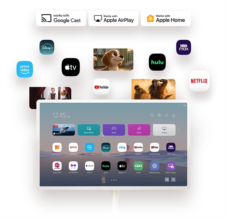 StanbyME 2 in the center with multiple OTT programs arranged in a web formation around it.