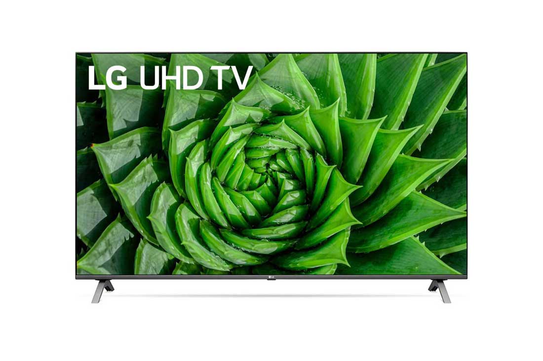 LG UN80 55 inch 4K Smart UHD TV, vue avant avec image de remplissage, 55UN80006LA