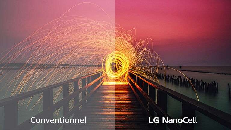 Comparaison de la qualité d’image entre les technologies conventionnelles et Full Array Dimming avec l’image d’une flamme