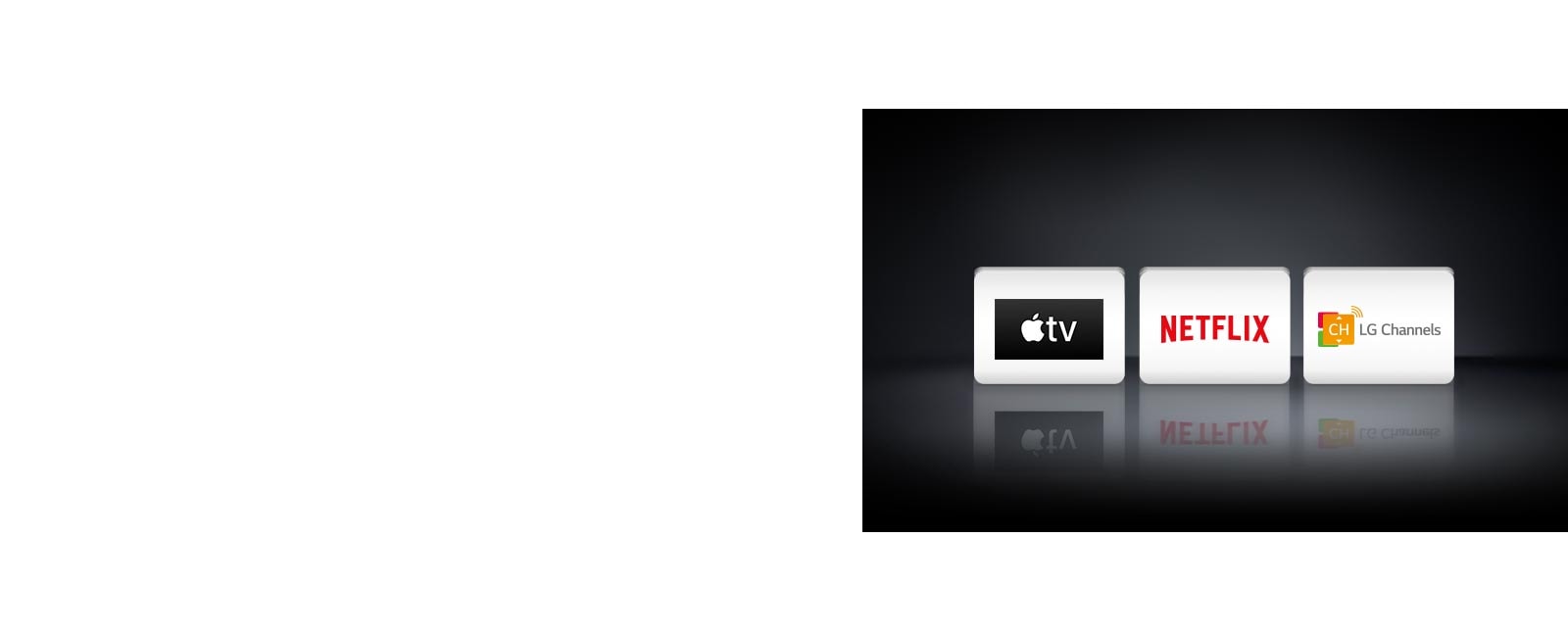 Deux logos: l'application Apple TV ,Netflix et LG Channels