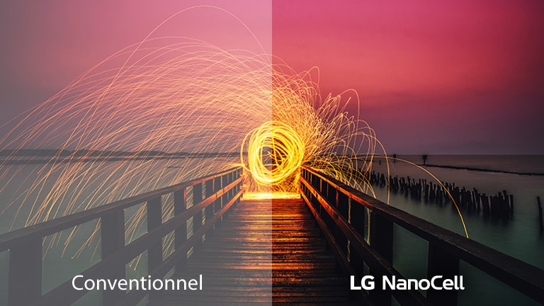 Comparaison de la qualité d’image entre les technologies conventionnelles et Full Array Dimming avec l’image d’une flamme