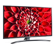 LG UN74 43 inch 4K Smart UHD TV, vue de côté à 90 degrés, 43UN74006LB, thumbnail 4