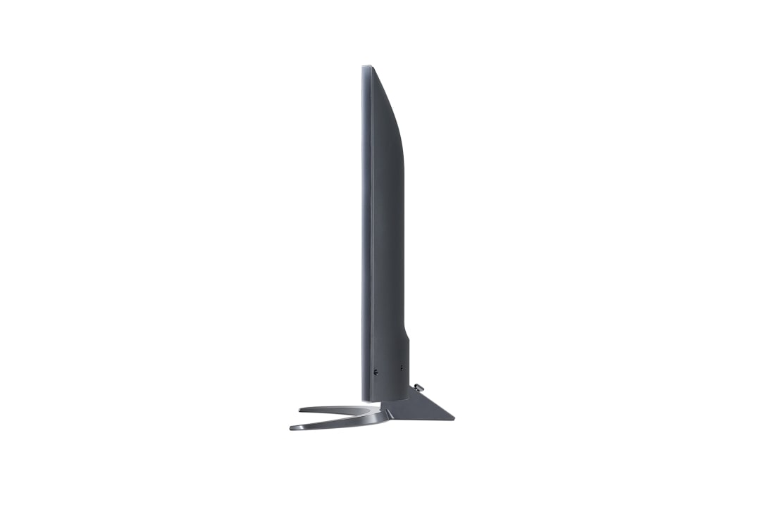 LG UN74 43 inch 4K Smart UHD TV, vue de côté à 30 degrés, 43UN74006LB, thumbnail 3