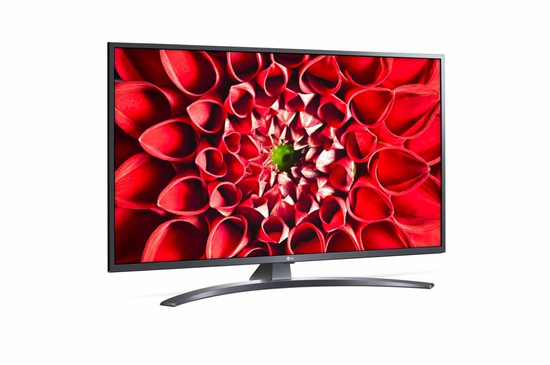 LG UN74 43 inch 4K Smart UHD TV, vue de côté à 90 degrés, 43UN74006LB, thumbnail 4
