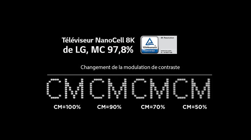 Image de comparaison montrant que la netteté d’image décroît lorsque la valeur de MC passe de 100 à 47