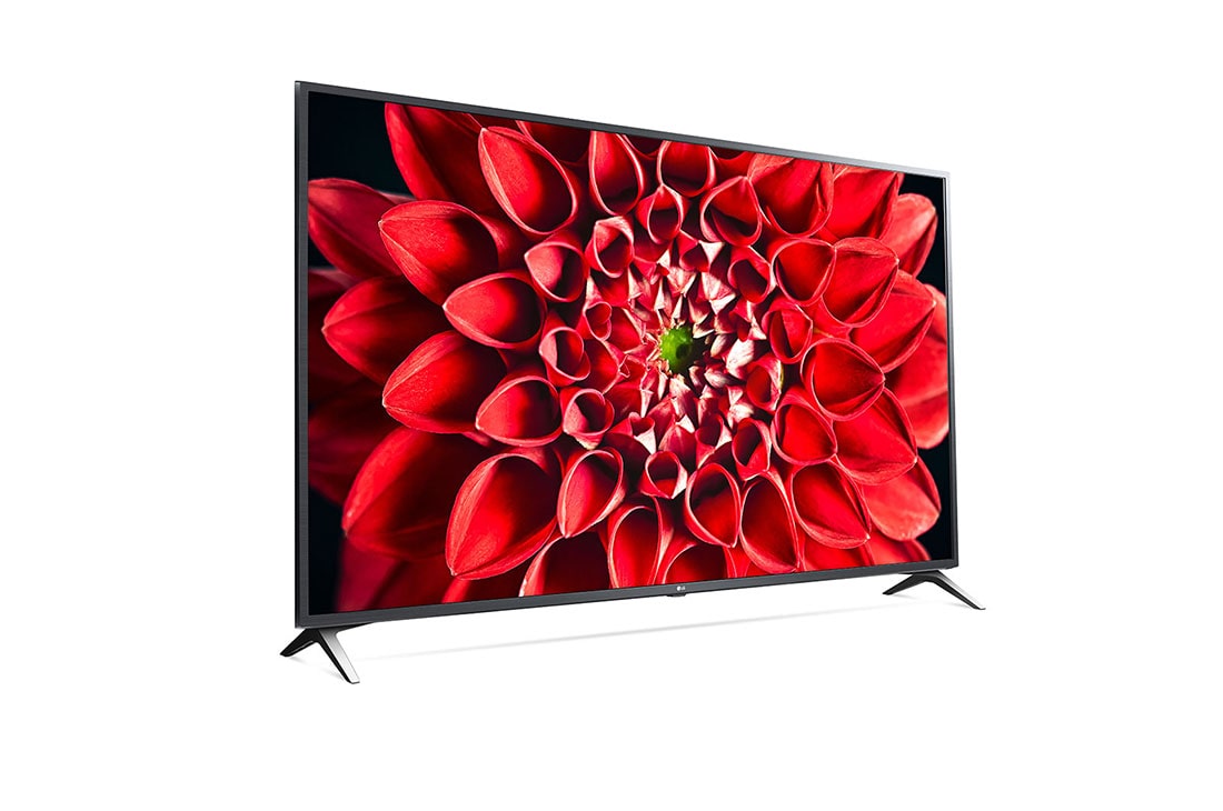 LG UN70 70 inch 4K Smart UHD TV, 60 degree side view with infill image, 70UN70706LB, thumbnail 4
