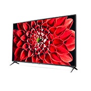 LG UN70 70 inch 4K Smart UHD TV, 60 degree side view with infill image, 70UN70706LB, thumbnail 3