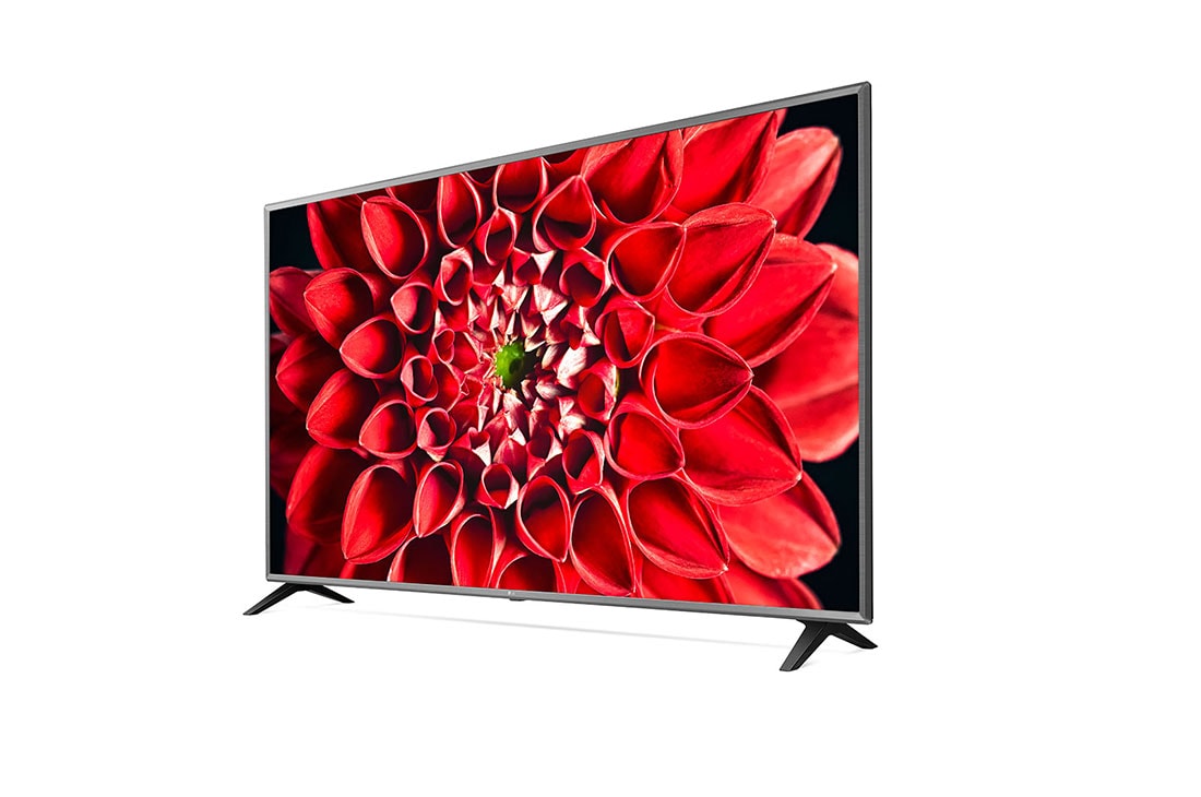 LG UN70 75 inch 4K Smart UHD TV, 60 degree side view with infill image, 75UN70706LD, thumbnail 3