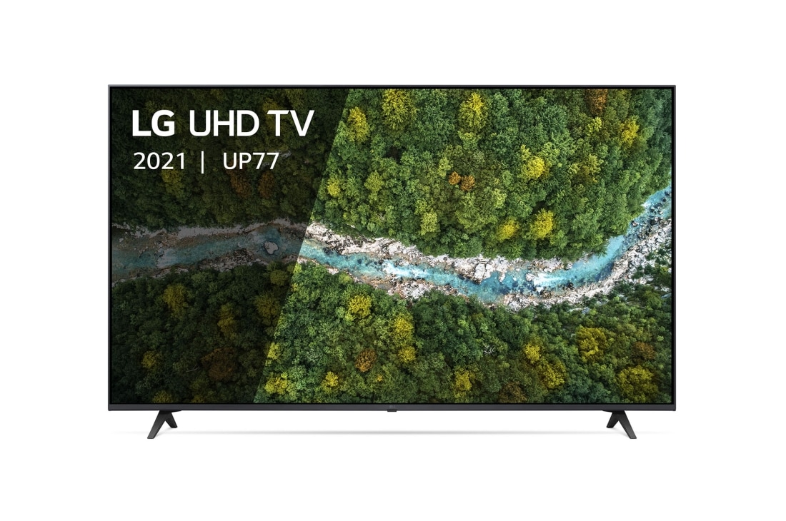 LG Smart TV LG UP77, 65 pouces 4K UHD, Une vue avant du téléviseur UHD LG, 65UP77006LB, thumbnail 2