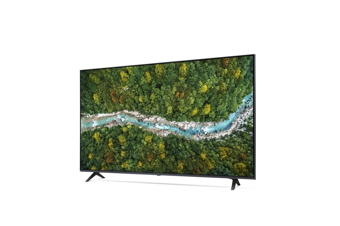 LG Smart TV LG UP77, 65 pouces 4K UHD, vue de côté à 30 degrés avec image de remplissage, 65UP77006LB, thumbnail 4
