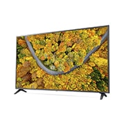 LG Smart TV LG UP75, 75 pouces 4K UHD, vue de côté à 30 degrés avec image de remplissage, 75UP75006LC, thumbnail 4
