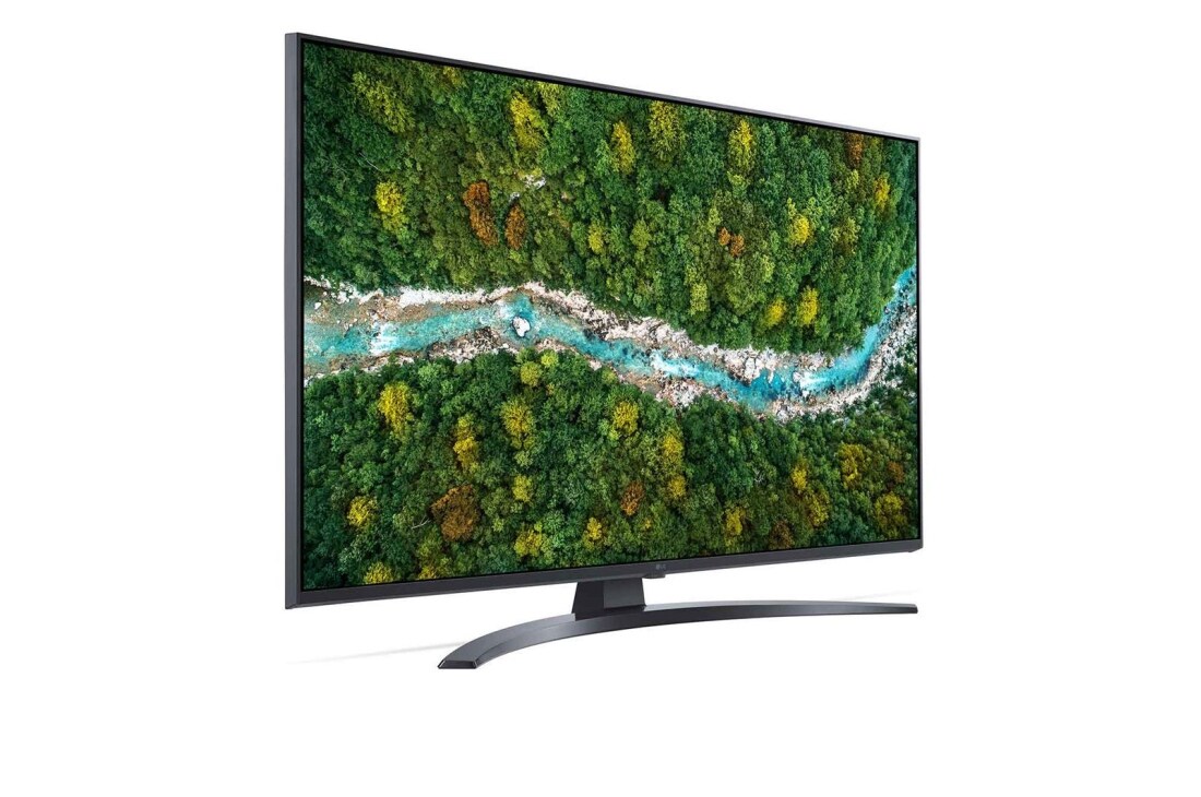 LG Smart TV LG UP78, 43 pouces 4K UHD, vue de côté à 60 degrés avec image de remplissage, 43UP78006LB, thumbnail 6