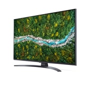 LG Smart TV LG UP78, 43 pouces 4K UHD, vue de côté à 60 degrés avec image de remplissage, 43UP78006LB, thumbnail 4