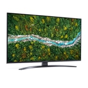 LG Smart TV LG UP78, 43 pouces 4K UHD, vue de côté à 30 degrés avec image de remplissage, 43UP78006LB, thumbnail 7