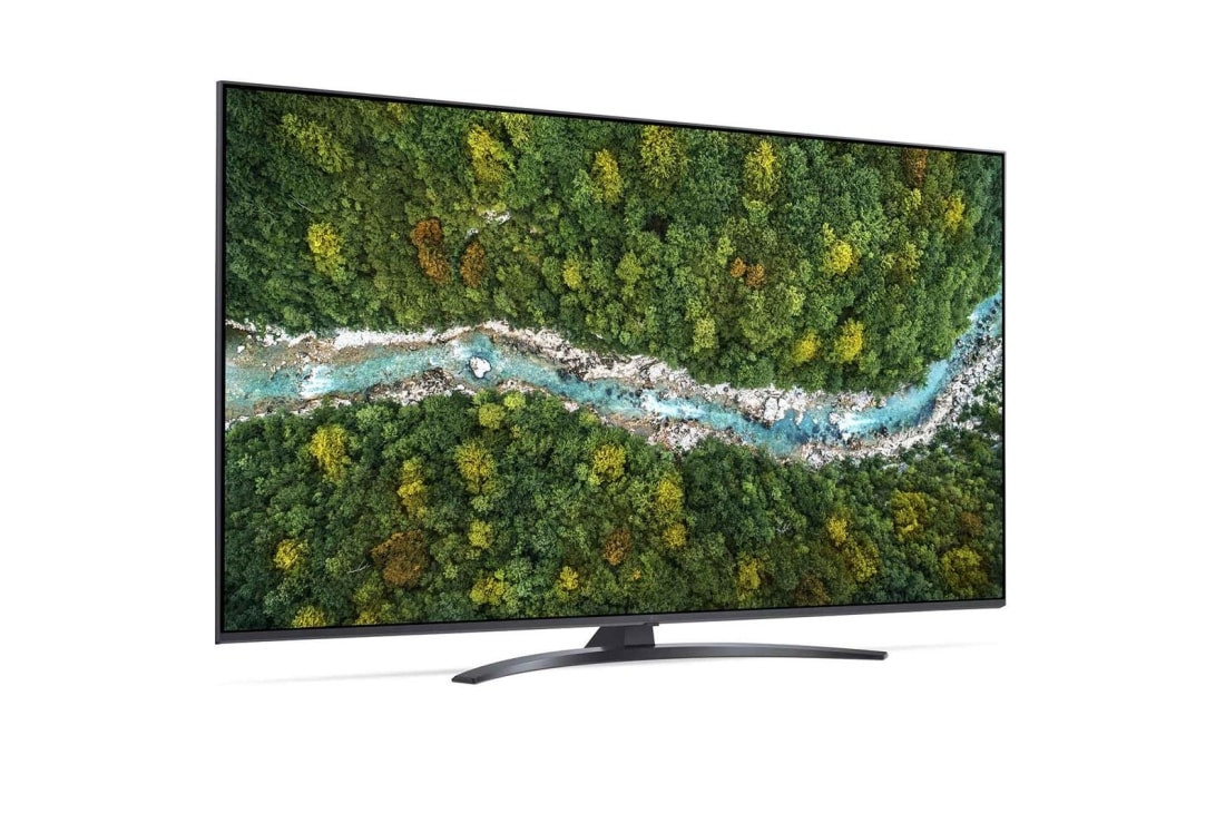LG Smart TV LG UP78, 55 pouces 4K UHD, vue de côté à 30 degrés avec image de remplissage, 55UP78006LB, thumbnail 7