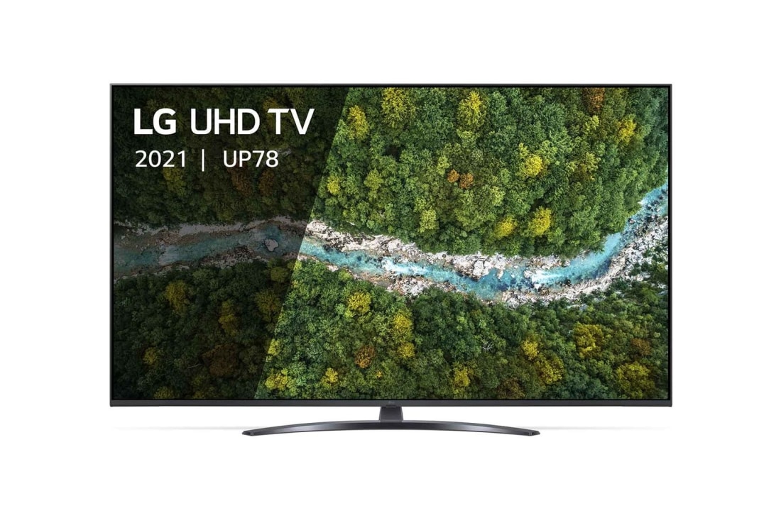 LG Smart TV LG UP78, 65 pouces 4K UHD, Une vue avant du téléviseur UHD LG, 65UP78006LB