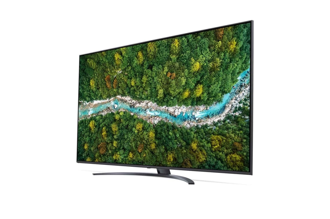 LG Smart TV LG UP78, 75 pouces 4K UHD, vue de côté à 60 degrés avec image de remplissage, 75UP78006LB, thumbnail 4