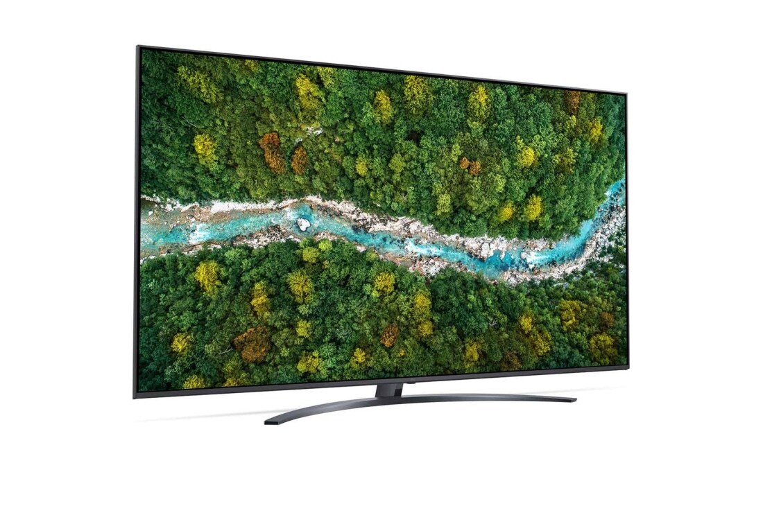 LG Smart TV LG UP78, 75 pouces 4K UHD, vue de côté à 30 degrés avec image de remplissage, 75UP78006LB, thumbnail 7