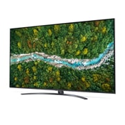 LG Smart TV LG UP78, 75 pouces 4K UHD, vue de côté à 30 degrés avec image de remplissage, 75UP78006LB, thumbnail 3