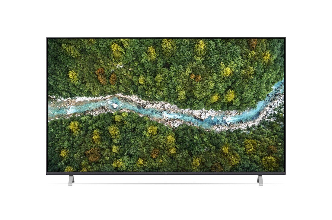 LG Smart TV LG UP77 75 pouces 4K UHD, Une vue avant du téléviseur UHD LG, 75UP77006LB, thumbnail 3
