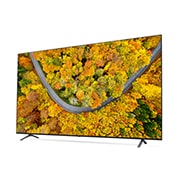 LG UP80 4K Smart UHD TV, vue de côté à 30 degrés avec image de remplissage, 86UP80006LA, thumbnail 4