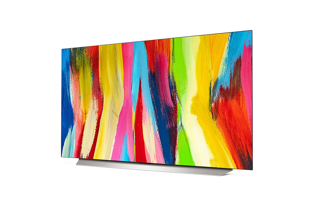 LG Smart TV LG OLED evo C2 4K 48 pouces, Vue latérale légèrement inclinée , OLED48C25LB, thumbnail 3