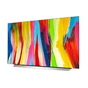 LG Smart TV LG OLED evo C2 4K 48 pouces, Vue latérale légèrement inclinée , OLED48C25LB, thumbnail 3