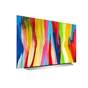LG Smart TV LG OLED evo C2 4K 48 pouces, Vue latérale légèrement inclinée, OLED48C25LB, thumbnail 6
