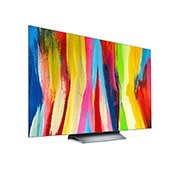 LG Smart TV LG OLED evo C2 4K 55 pouces, Vue latérale légèrement inclinée, OLED55C24LA, thumbnail 6
