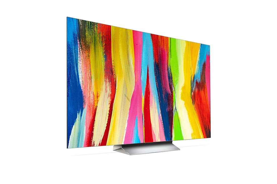 LG Smart TV LG OLED evo C2 4K 77 pouces, Vue latérale légèrement inclinée, OLED77C25LB, thumbnail 6