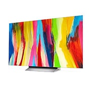 LG Smart TV LG OLED evo C2 4K 77 pouces, Vue latérale légèrement inclinée , OLED77C25LB, thumbnail 3