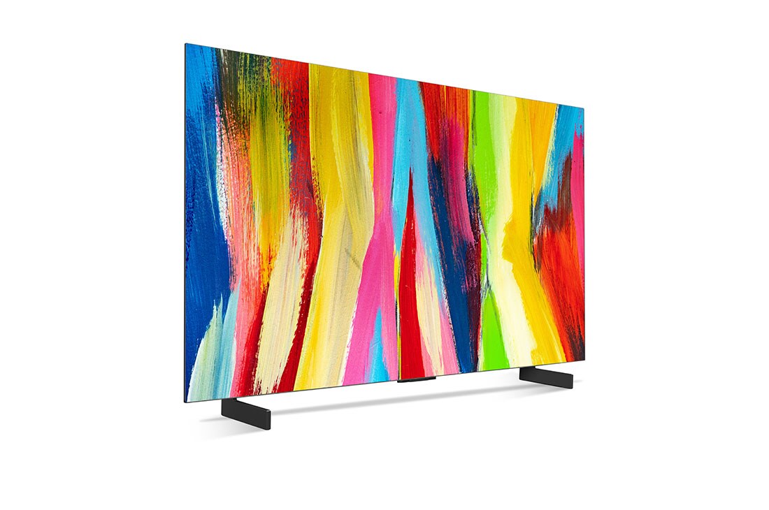 LG Smart TV LG OLED evo C2 4K 42 pouces, Vue latérale légèrement inclinée, OLED42C24LA, thumbnail 6