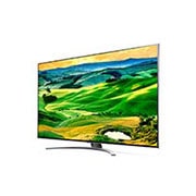 LG QNED82, vue de côté à 30 degrés avec image de remplissage, 50QNED826QB, thumbnail 3